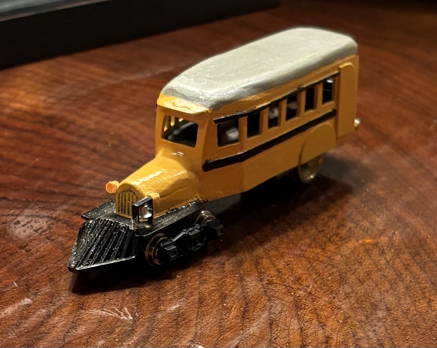 HO Gauge 1935 Powered Rail School Bus—Heavy Metal—Custom Built