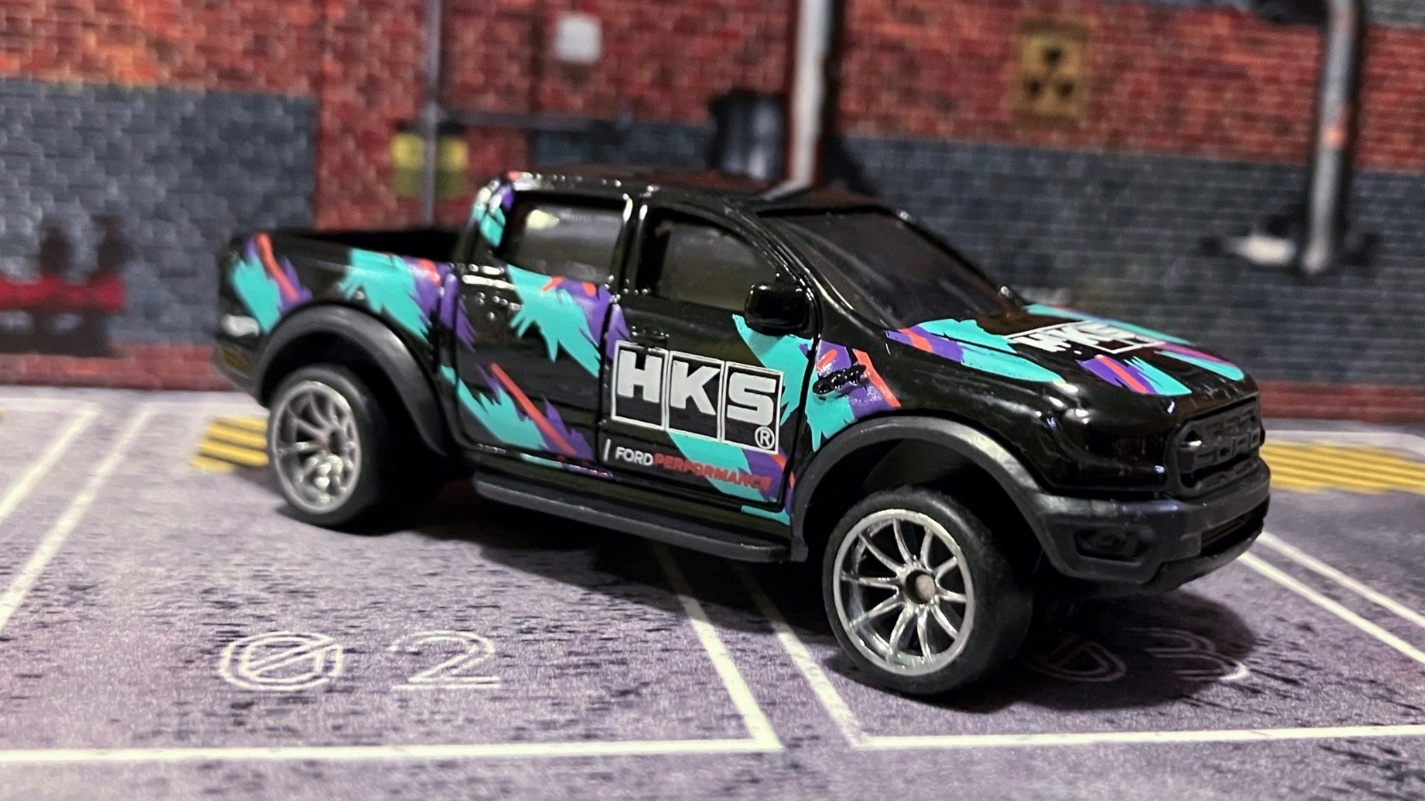 CUSTOM Black ’19 Ford Ranger Raptor • Chrome Real Riders • Hot Wheels • HKS
