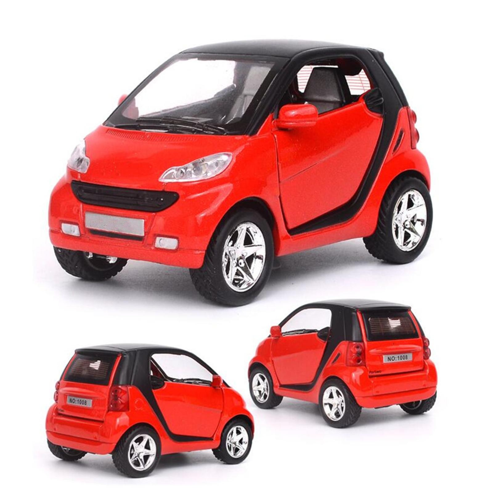 Red 1:32 Model Car Metal Diecast Toy Vehicle Kids Sound Light For Smart ForTwo G