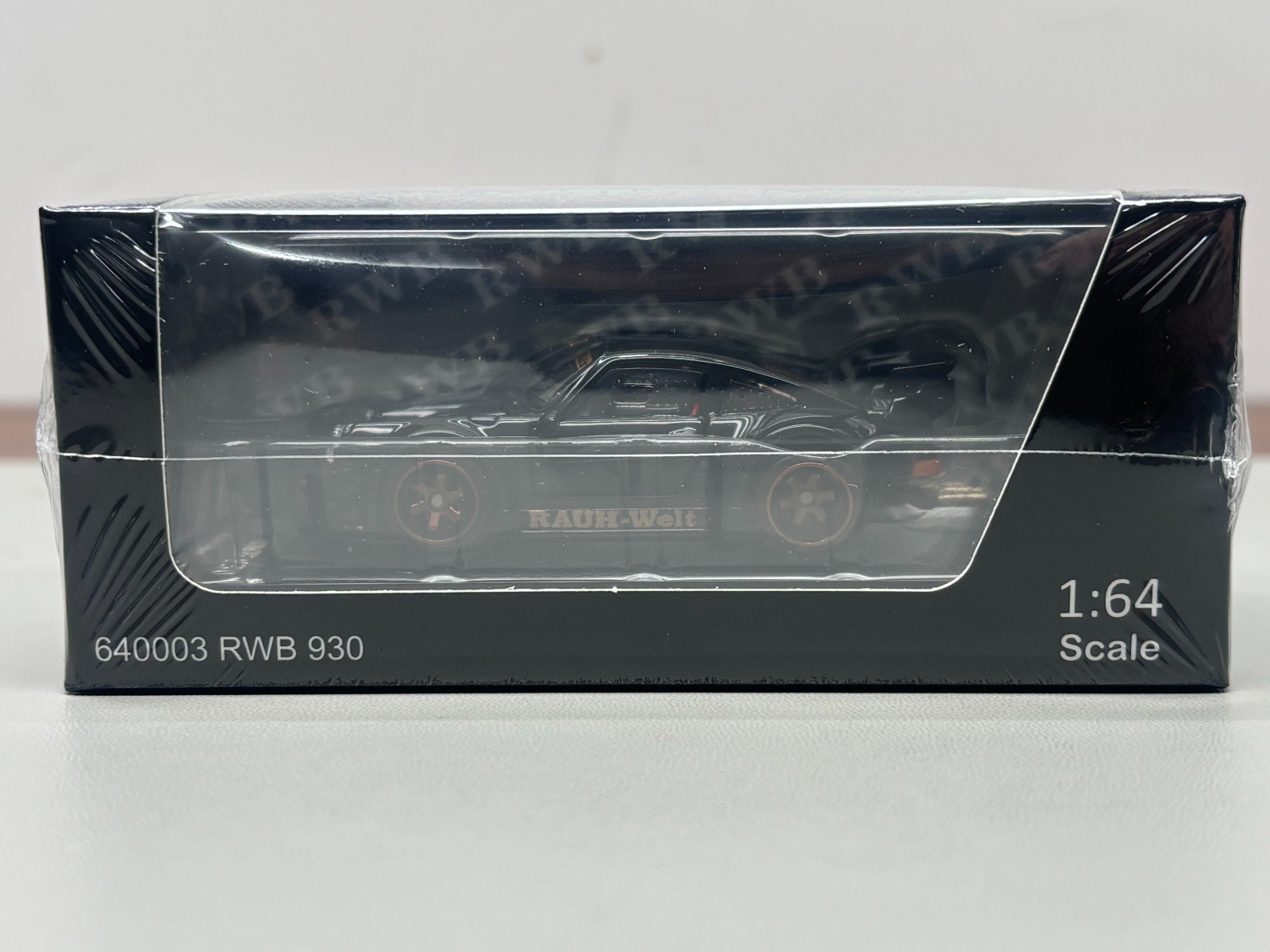 FG 1:64 Black Porsche RWB 930 Sports Full Open Diecast Model Car