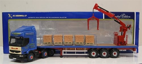 CORGI MODERN TRUCK RENAULT FLATBED CRANE TRAILER RT KEEDWELL CC12109