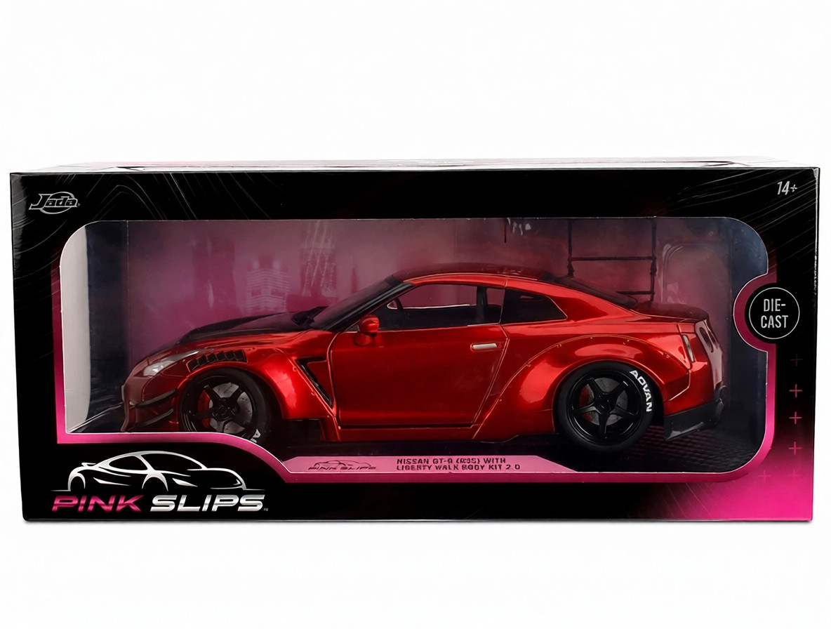 Jada 1:18 Pink Slips Nissan GT-R R35 Liberty Walk Body Kit 2.0 Red 36465-7B