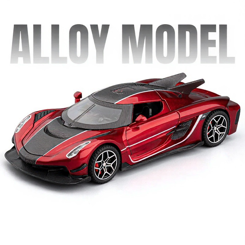 1:32 KNSG Jesko Absolut Alloy Diecast Model Car – Sound Light Pull-Back Supercar