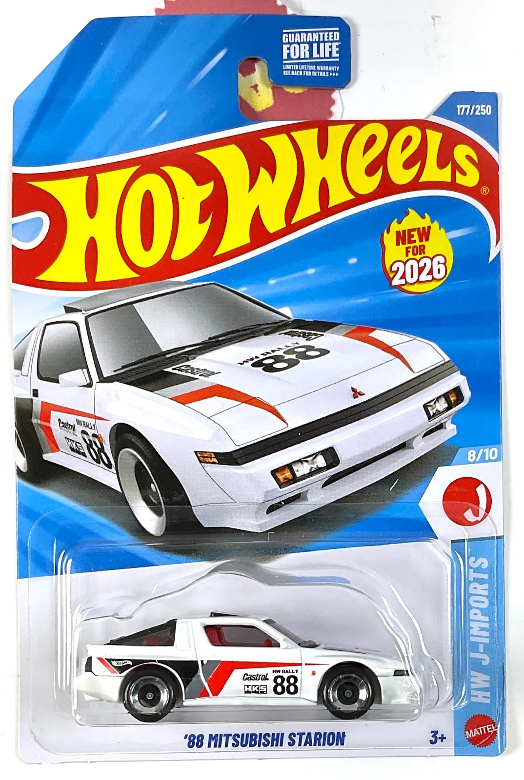 2026 Hot Wheels ’88 Mitsubishi Starion Hw J-Imports White, 1st Ed. #177