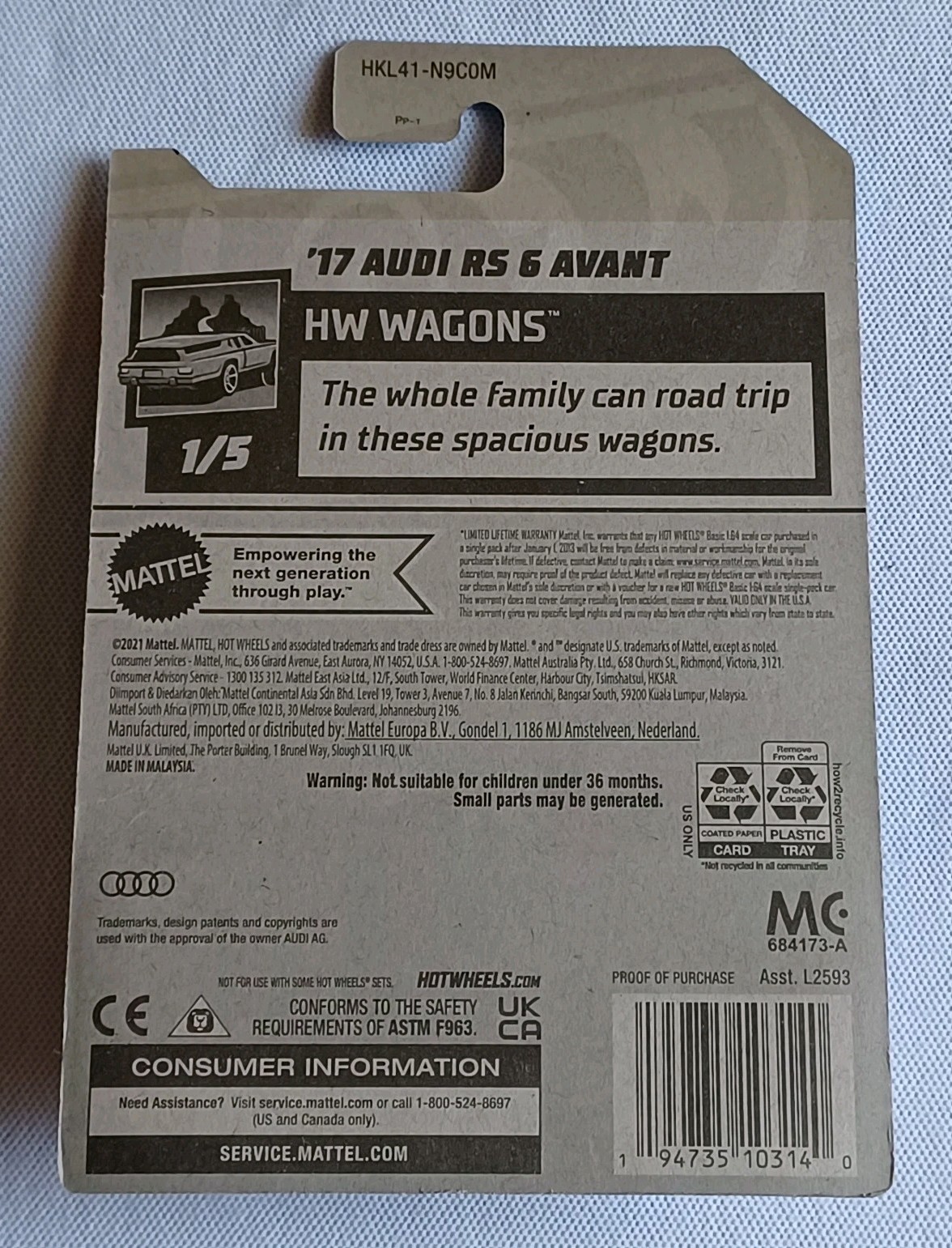 2023 HOT WHEELS *HW WAGONS* *KROGER EXCLUSIVE* *’17 AUDI RS 6 AVANT GRAY* RARE