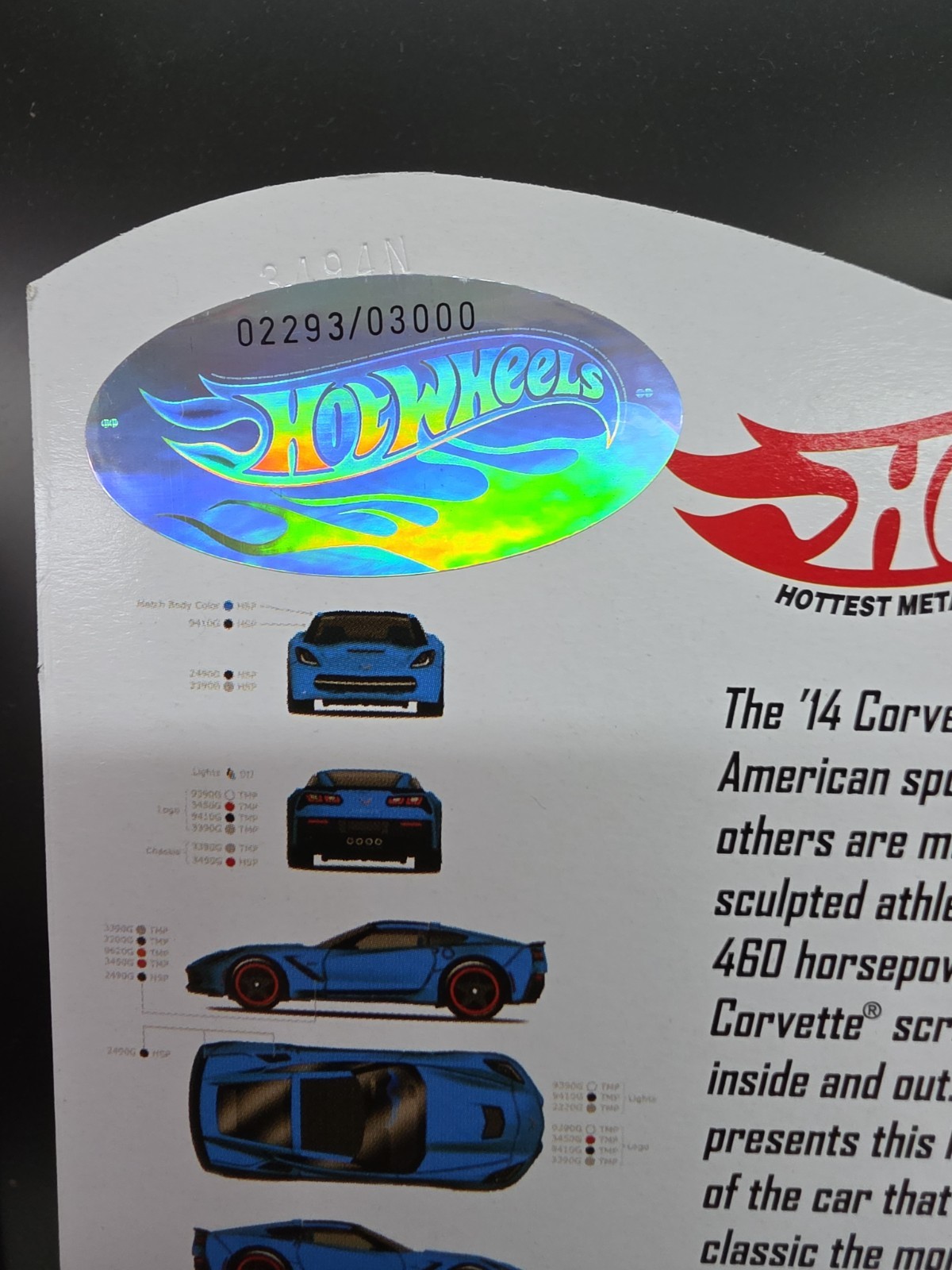 Hot Wheels ’14 Corvette Stingray 2014 1:64 Diecast Car Blue Limited Ed Unopened