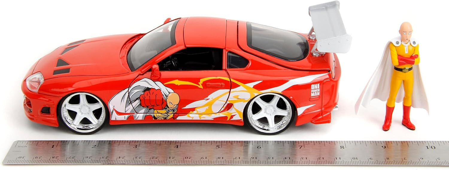 Jada Toys One Punch Man 1:24 1995 Toyota Supra DieCast Car Saitama Figure Toys