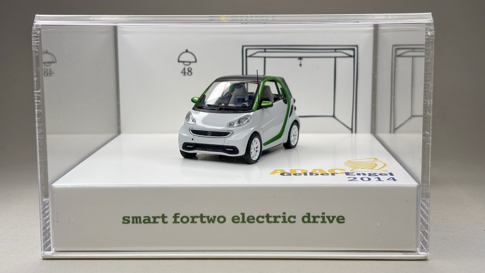 1/43 Smart Fortwo 451 Electric Drive ADAC Gelber Engel 2014 Spark (Minimax) Rare