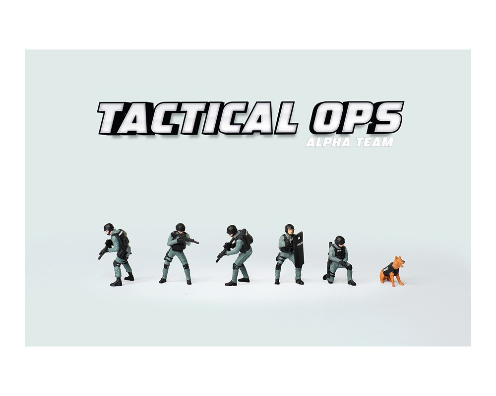 American Diorama 1:64 Diecast Metal Tactical OPS Police Team Figures Set AD-2440