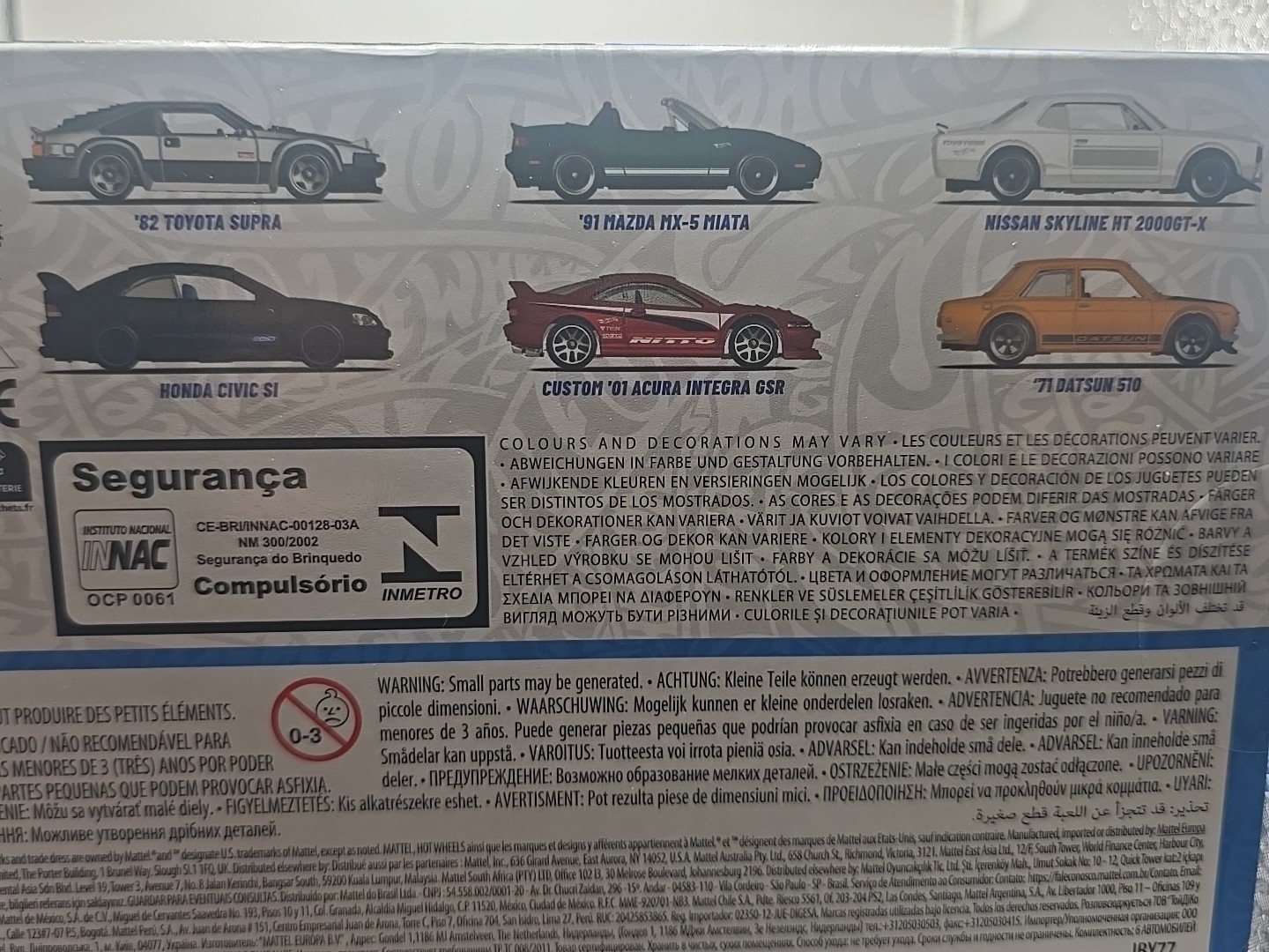 Hot Wheels JDM Silver Series 6 Pack Set Supra Skyline Civic Nissan Honda Toyota