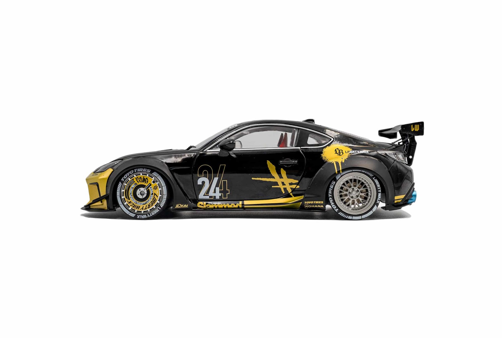 Solido 1:18 Toyota GR86 Liberty Walk Body Kit 2024 Black & Gold (S1813603) Di…
