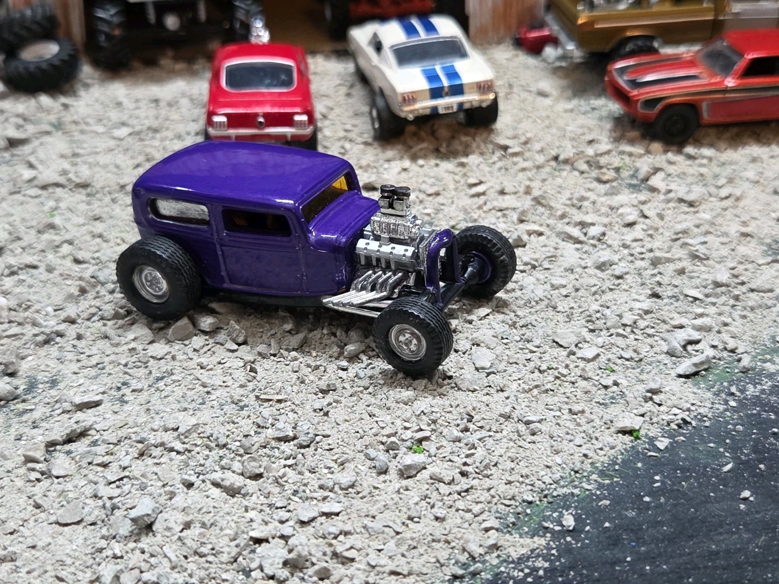 Custom 1:64 street Rat Rod lowered hot FORD chopped panel paddy wagon HotWheels