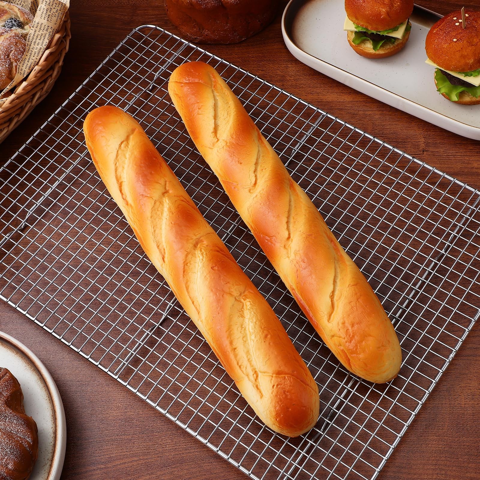 Artificial Bread 2 PCS Realistic French Long Loaf PU Fake Baguette Prop