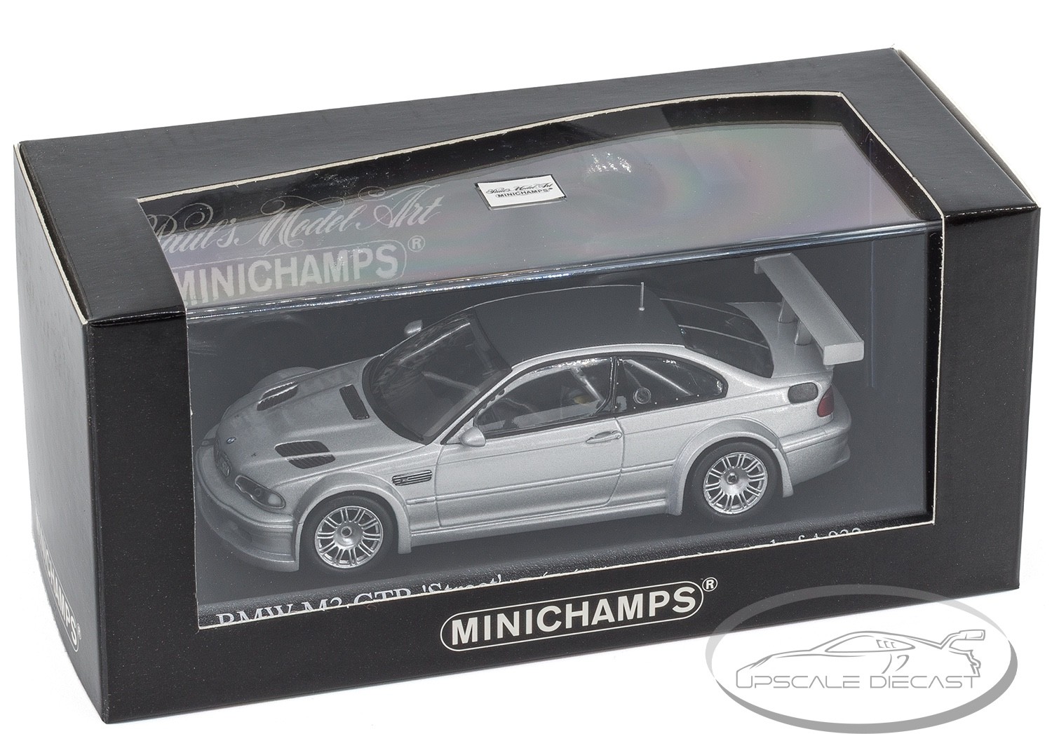 Minichamps 1/43 BMW E46 M3 GTR Street Silver w/ Carbon Roof Very RARE Brand New