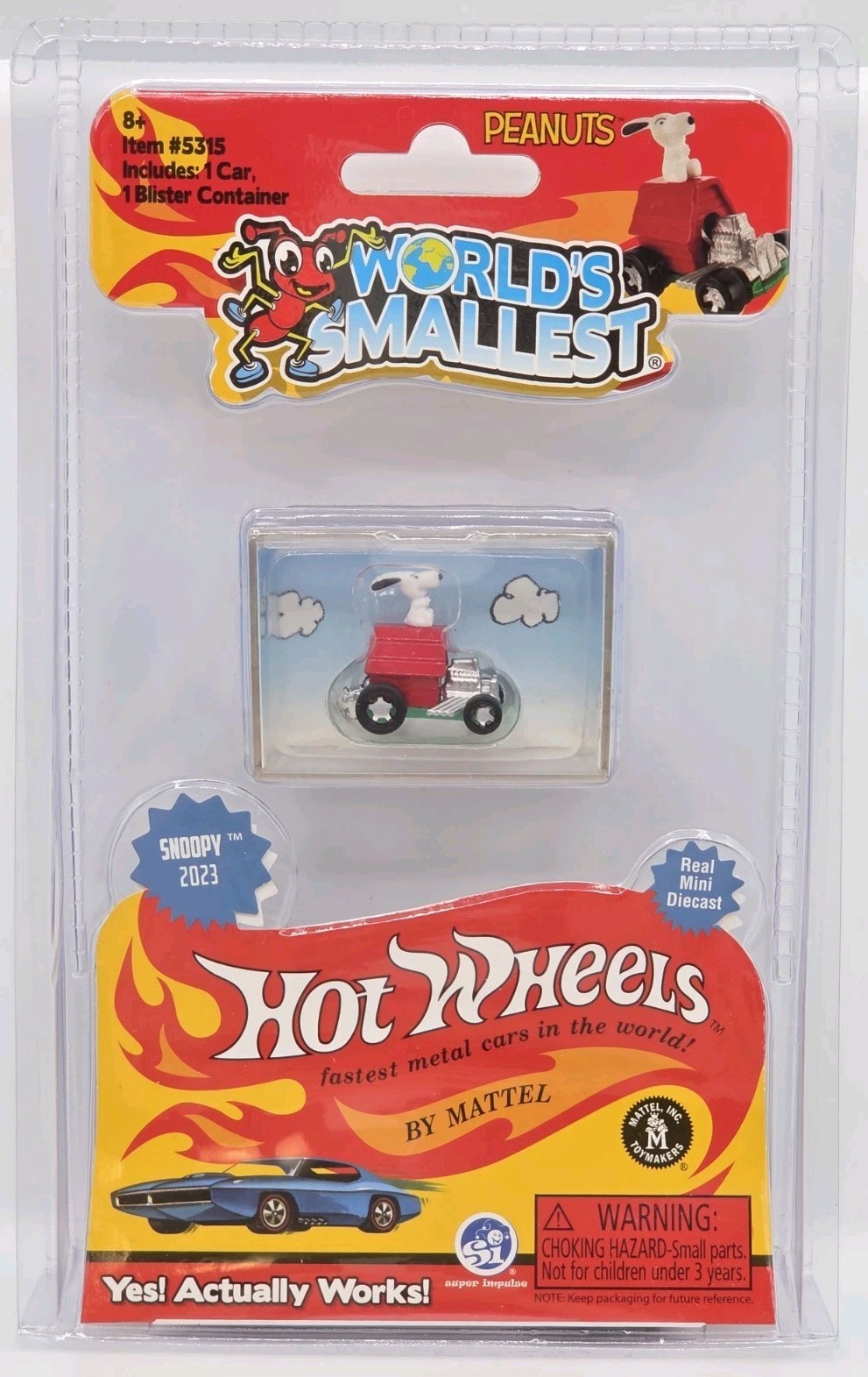 Brand New Worlds Smallest SNOOPY Red Baron Peanuts Charlie Brown Hot Wheels Car