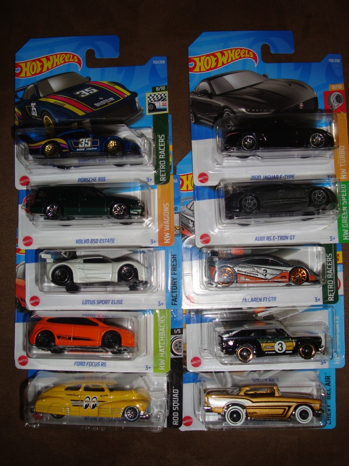 Hot Wheels 2022, 1986 Toyota , 59 Chevy Impala, 69 Copo Camaro, 70 Lamborghini