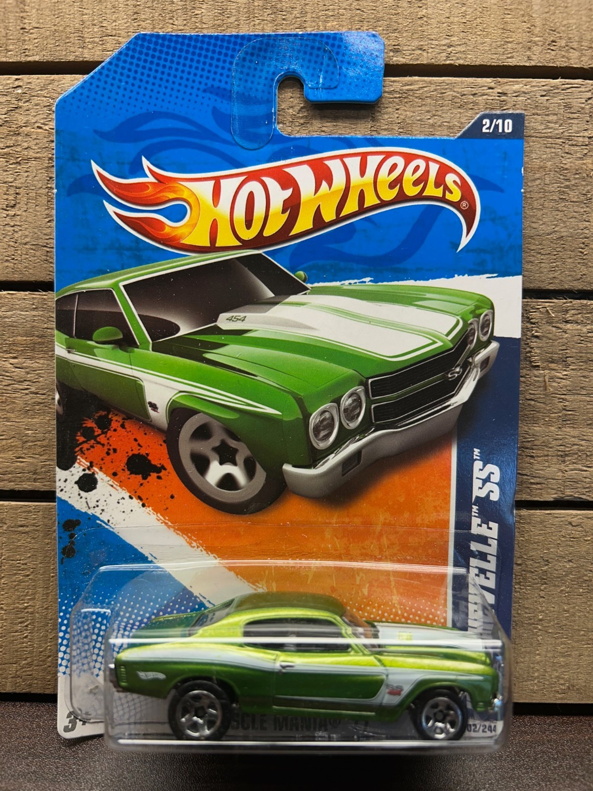 HOT WHEELS 1970 CHEVROLET CHEVELLE SS 454 GREEN 1/64 DIECAST ©2010