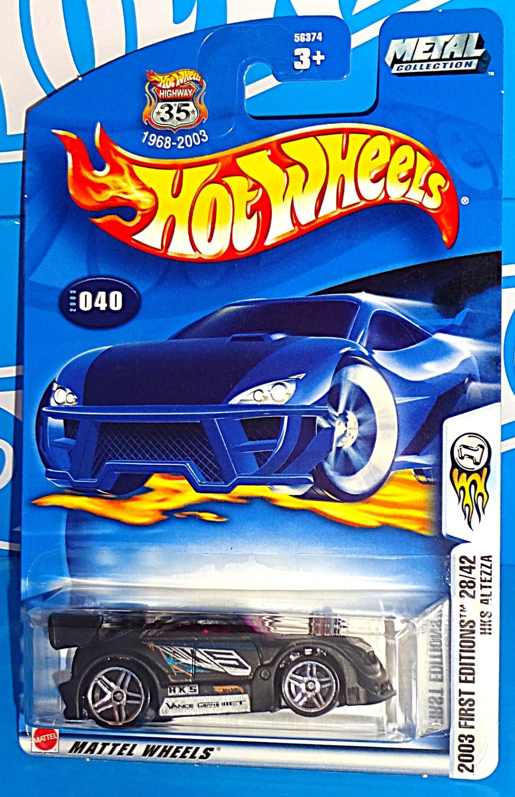Hot Wheels 2003 First Editions 28/42 #40 HKS Altezza Flat Black w/ PR5s