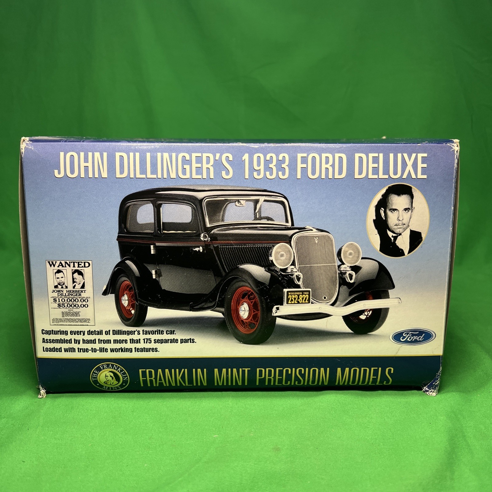 Franklin Mint Ford Deluxe 1933 1:24 Black Diecast Car John Dillinger (42)