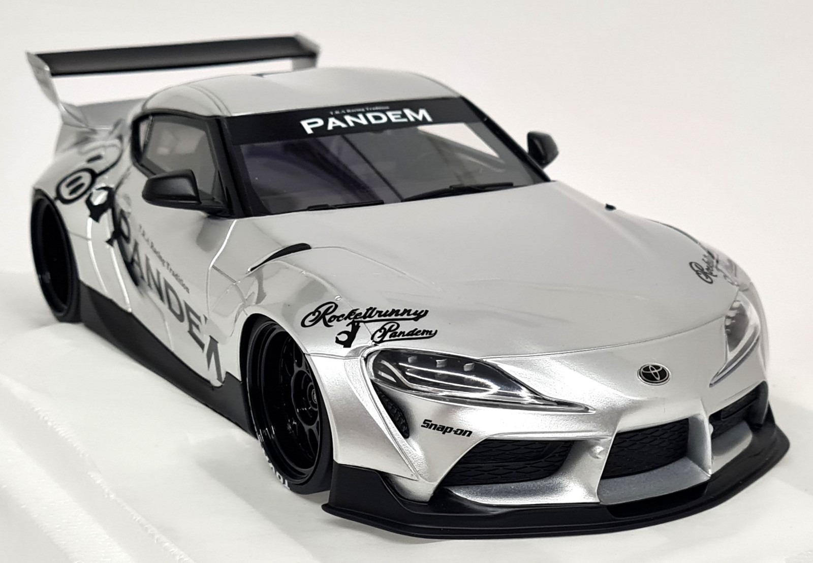 TopSpeed 1/18 – Toyota GR Supra Pandem V1.0 Silver Resin Scale Model Car