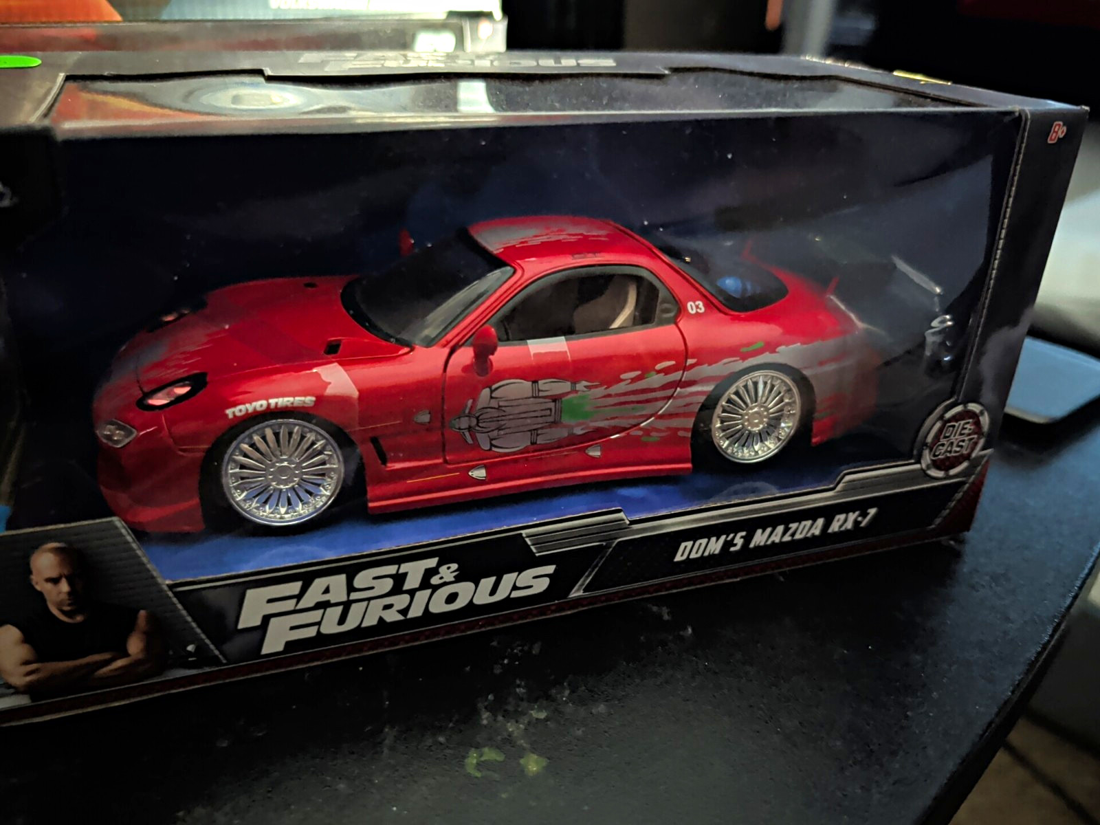 Fast & Furious 1:24 Dom’s 1993 Mazda RX-7 Diecast Red/Silver Unopened Box
