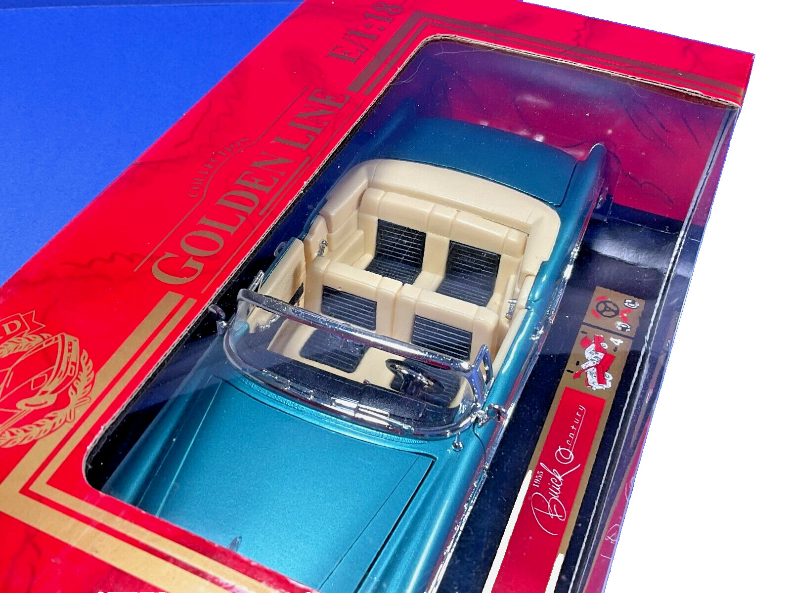 Mira, Golden Line Collection, 1955 Buick Century Convertible Car, 1:18, NIB