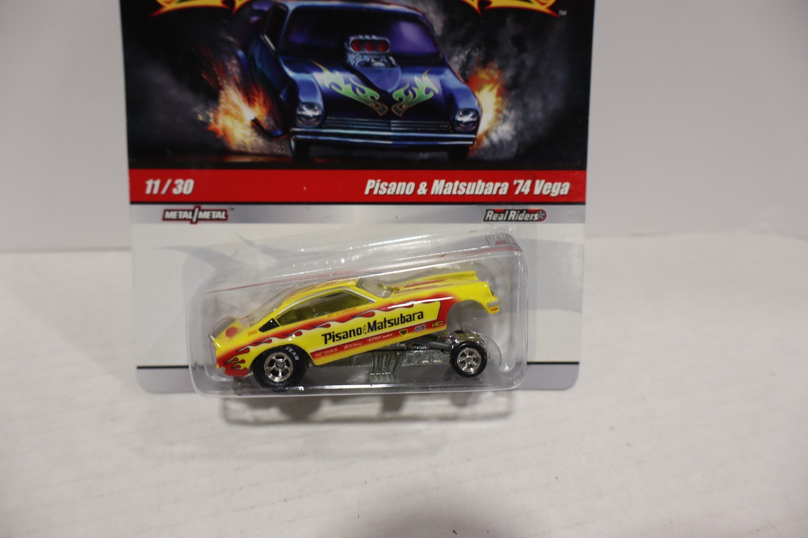 2009 Hot Wheels Drag Strip Demons Pisano & Matsubara Yellow 74 Vega Funny Car#11