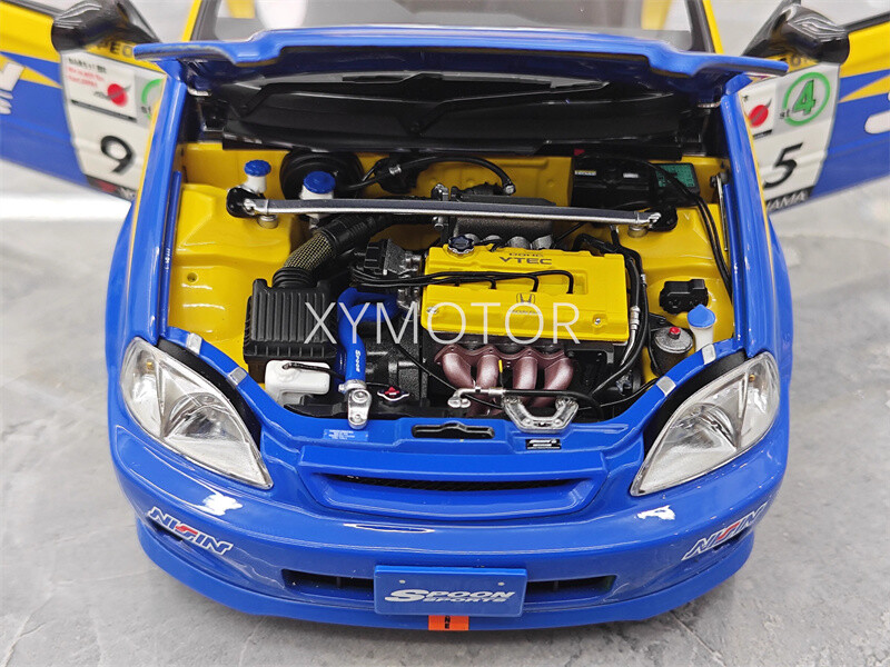 Motorhelix 1/18 Honda Civic Type R EK9 spoon #95 Model Car Gifts Collection