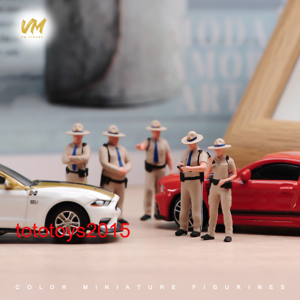 1/64 1/87 1/72 US Patrol Police Men Lady Scene Miniature Figures Doll Model Toy