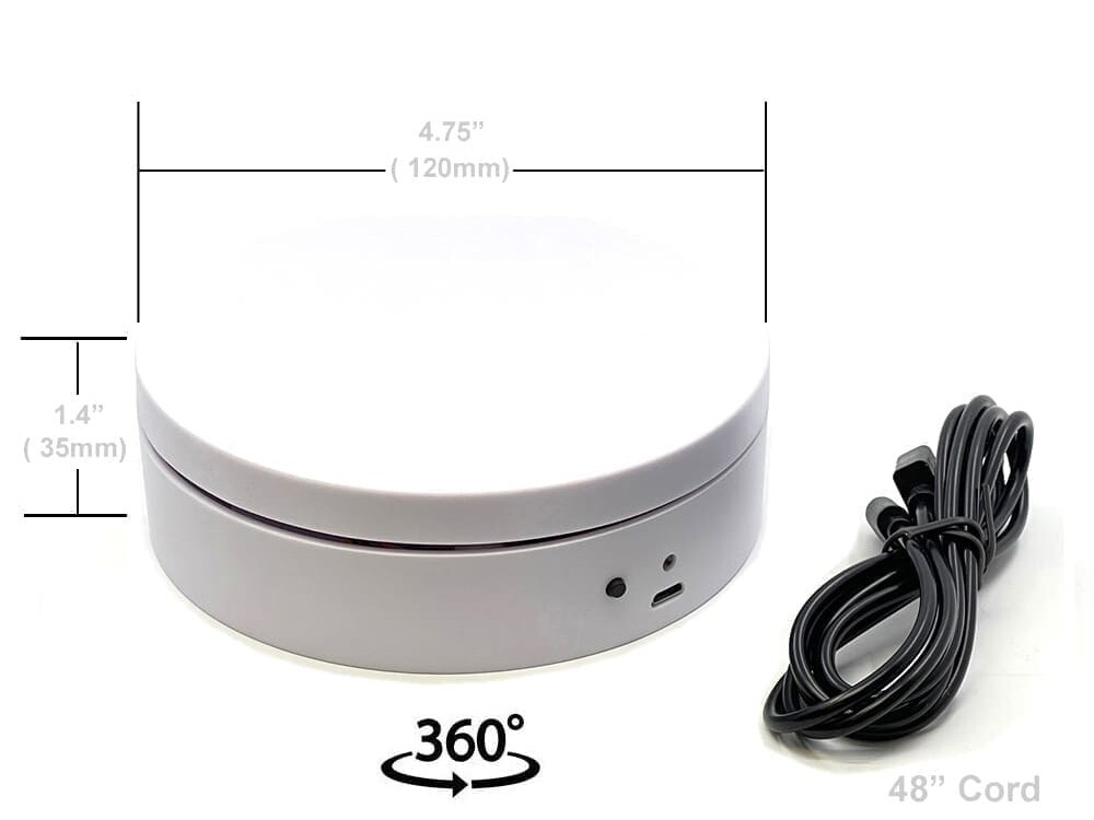 MINI TURNTABLE ROTATING DISPLAY STAND 4.75″ WHITE FOR 1/64 SCALE MODELS E12-WH