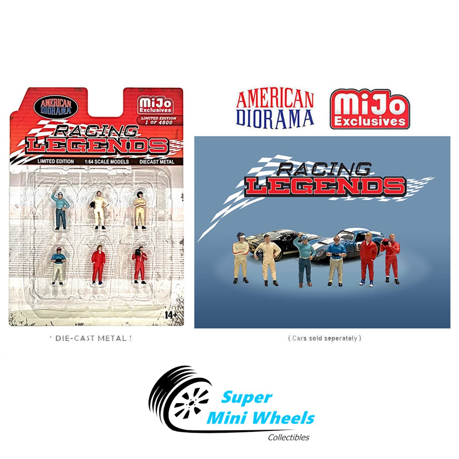 American Diorama 1:64 – Racing Legends Figures – 6pcs Set – Metal