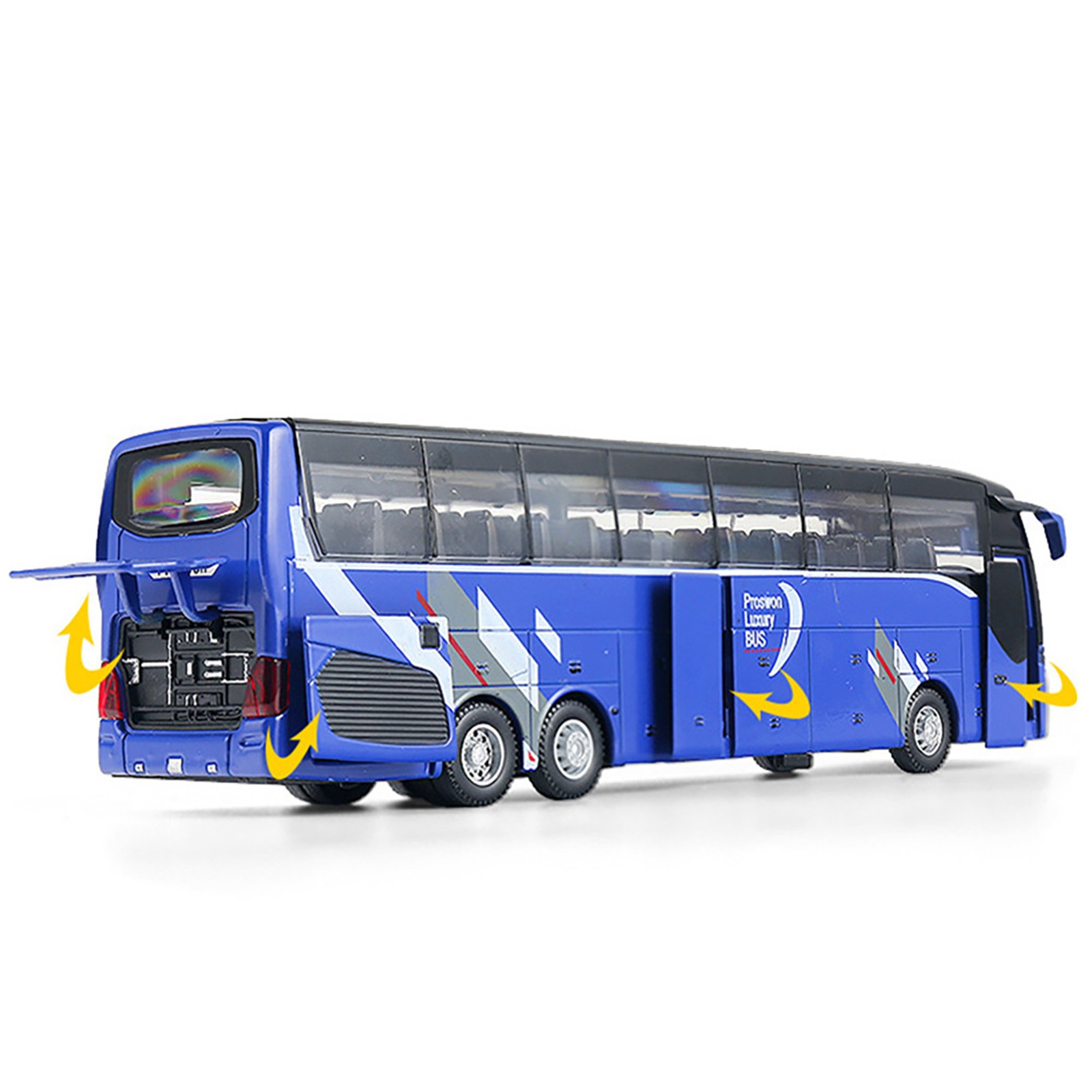 Model Flash Light Vehicle Single Sightseeing Bus 1:32 Alloy Cars Pull Back Toys