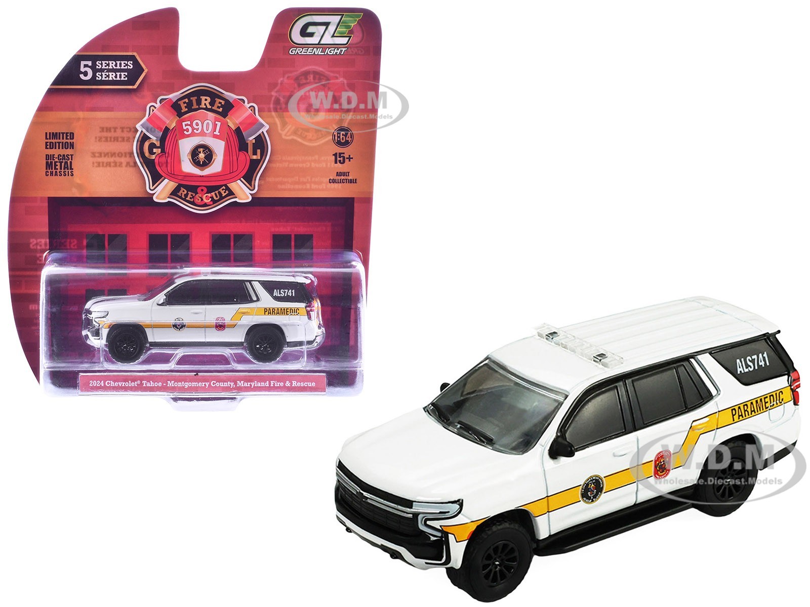 2024 CHEVROLET TAHOE “MONTOGOMERY CTY., MD FIRE DEPT.” 1/64 GREENLIGHT 67070 D