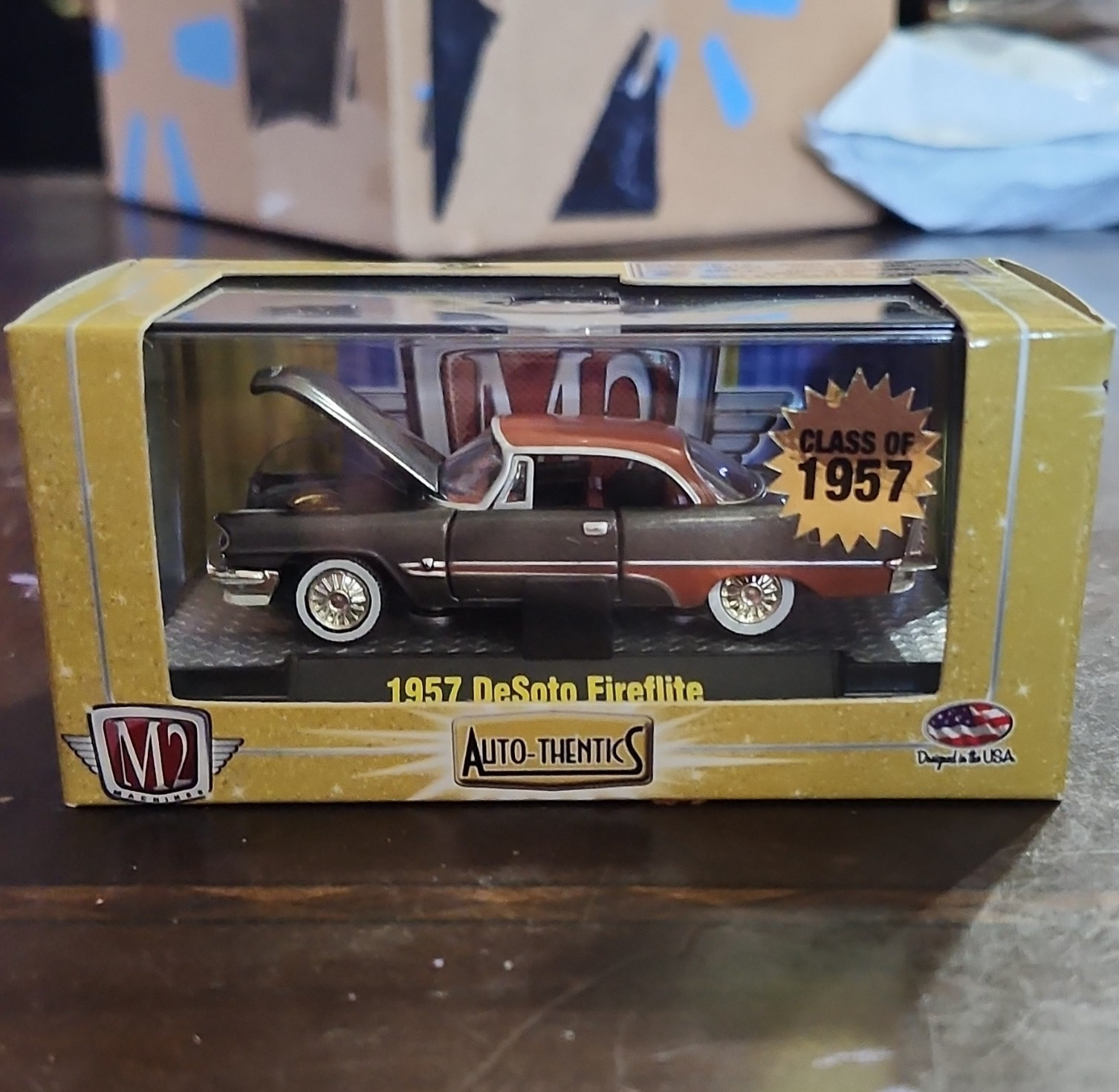 M2 Machines Auto-Thentics 1:64 1957 DeSoto Fireflite Black/Copper Diecast