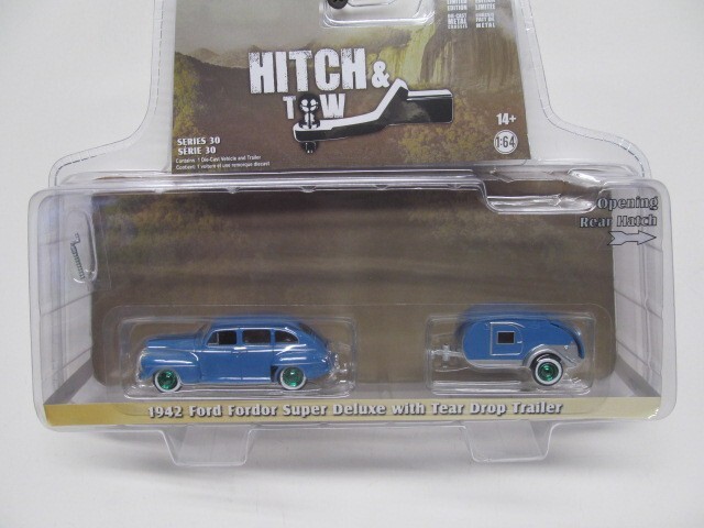 Greenlight Hitch &Tow GREEN MACHINE – ’42 Ford Fordor Super Deluxe w/Tear Drop