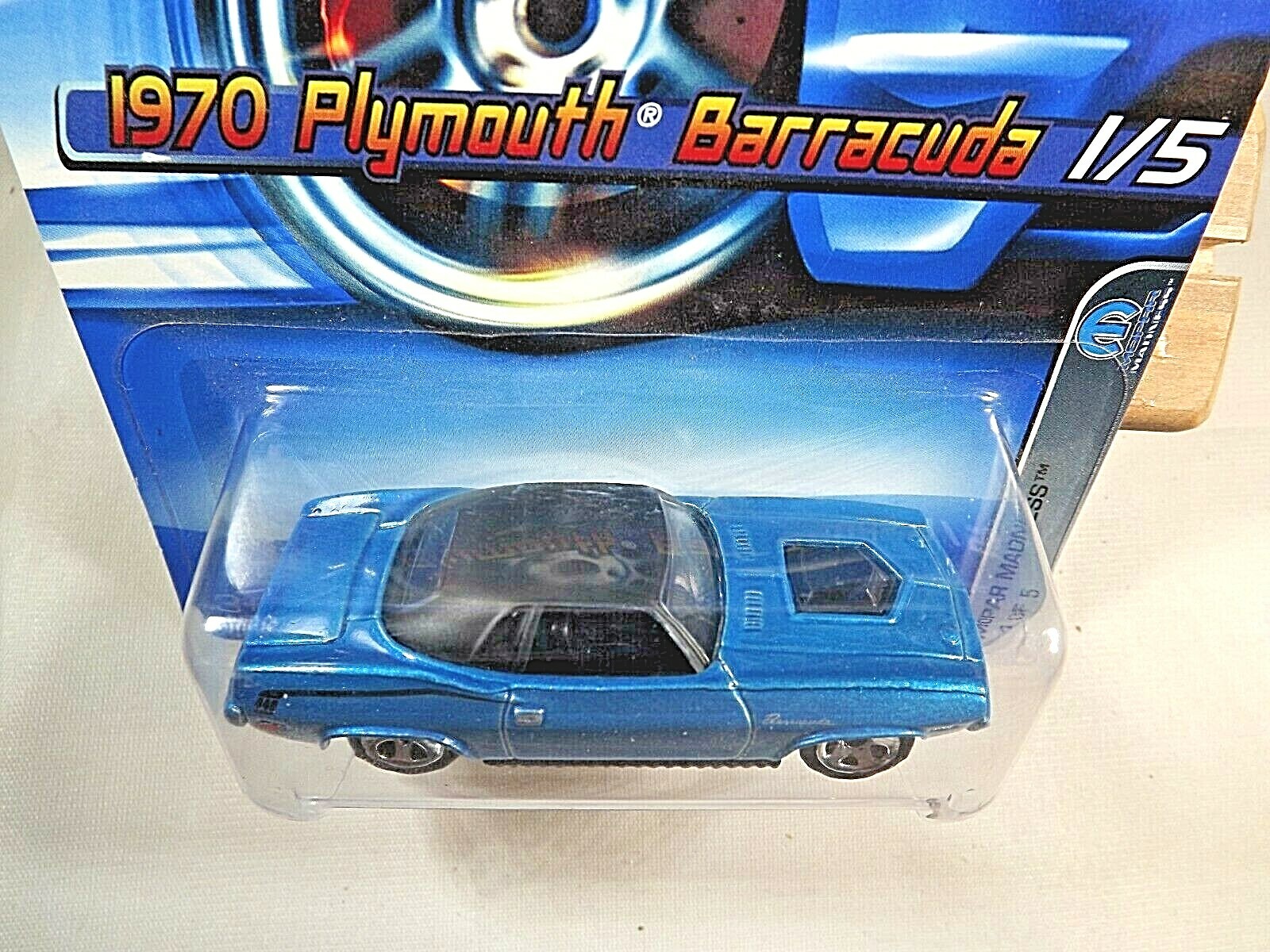 2006 Hot Wheels #61 Mopar Madness 1/5 70 PLYMOUTH BARRACUDA Blue Variant w-Tampo