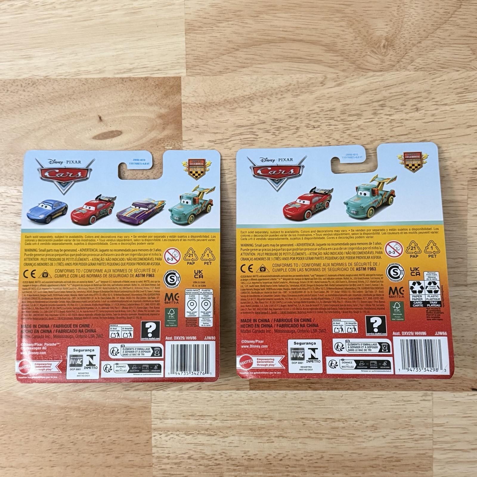Disney Pixar Cars Fillmore and Mater Race to Celebrate Diecast SHIP FAST 2 pcs