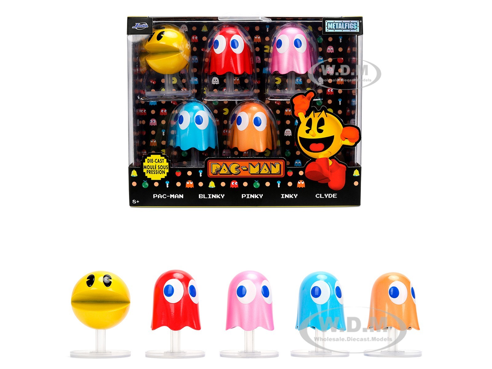 SET OF 5 DIECAST FIGURES “PAC-MAN” (1980) VIDEO GAME METALFIGS BY JADA 37347