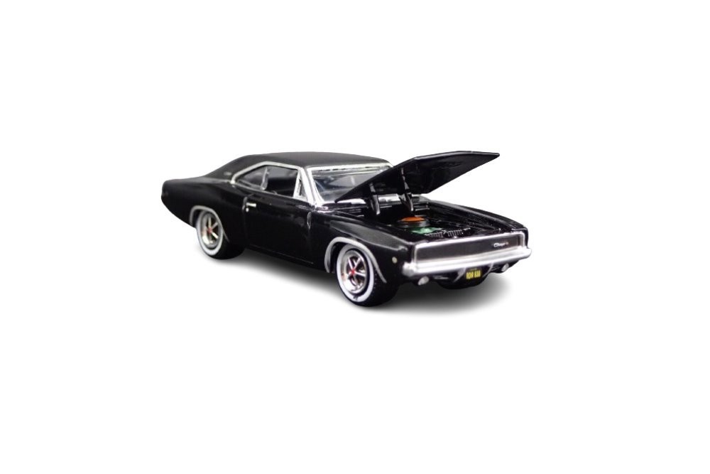1968 Dodge Charger R/T – Black Diecast 1:64 Scale Model – Greenlight 44724