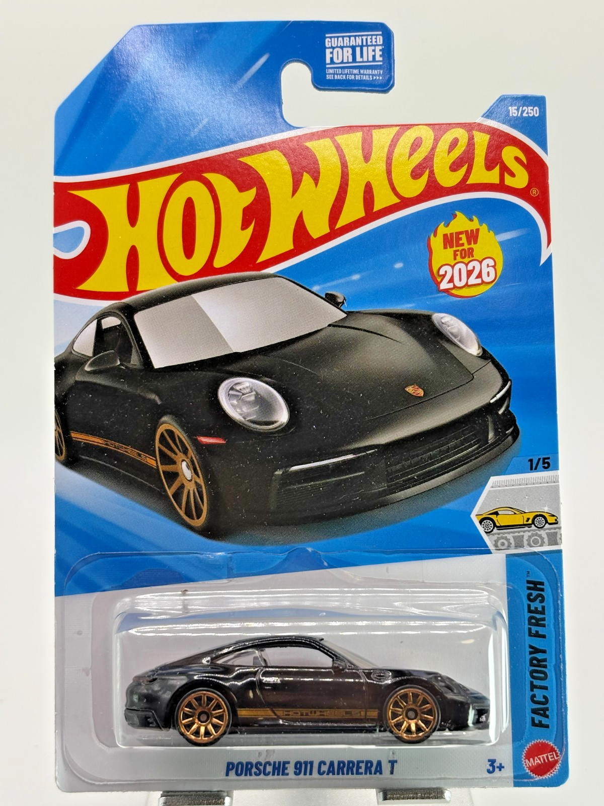 Hot Wheels 2026 Case G Factory Fresh 1/5 Porsche 911 Carrera T Black Gold