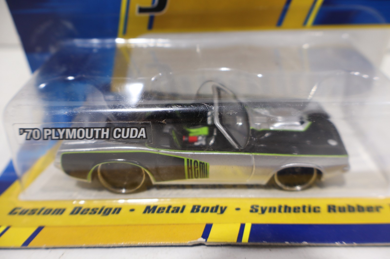 Hot Wheels 1/50 70 Plymouth Cuda Silver Black Green Hemi 2008