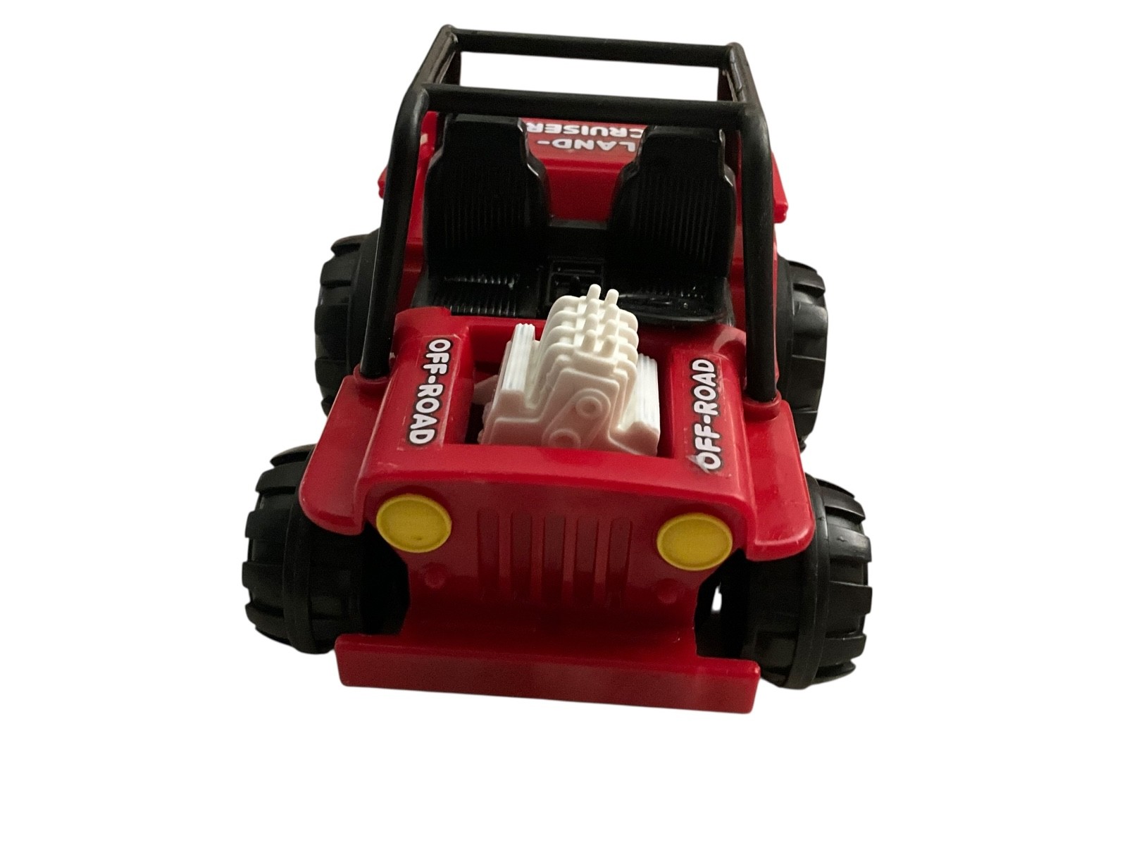 Vintage Red Toyota Land Cruiser Toy 4×4 Off-Road Truck Plastic Push Toy or Displ