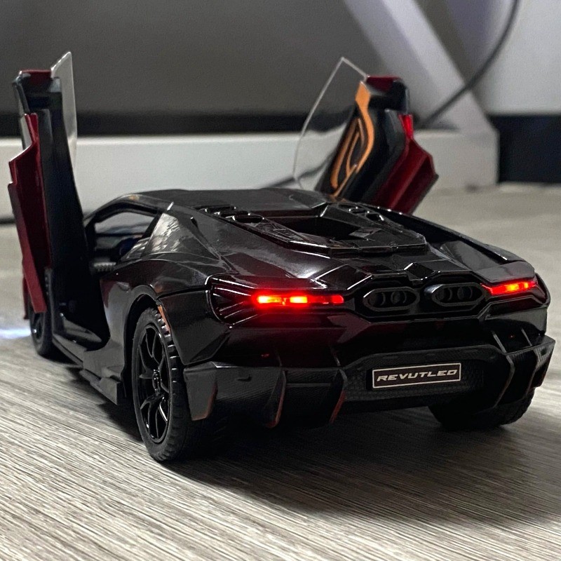 1:24 Lamborghini Revuelto Alloy Diecast-Cool Sound Light Pull-Back Car Toy Gift