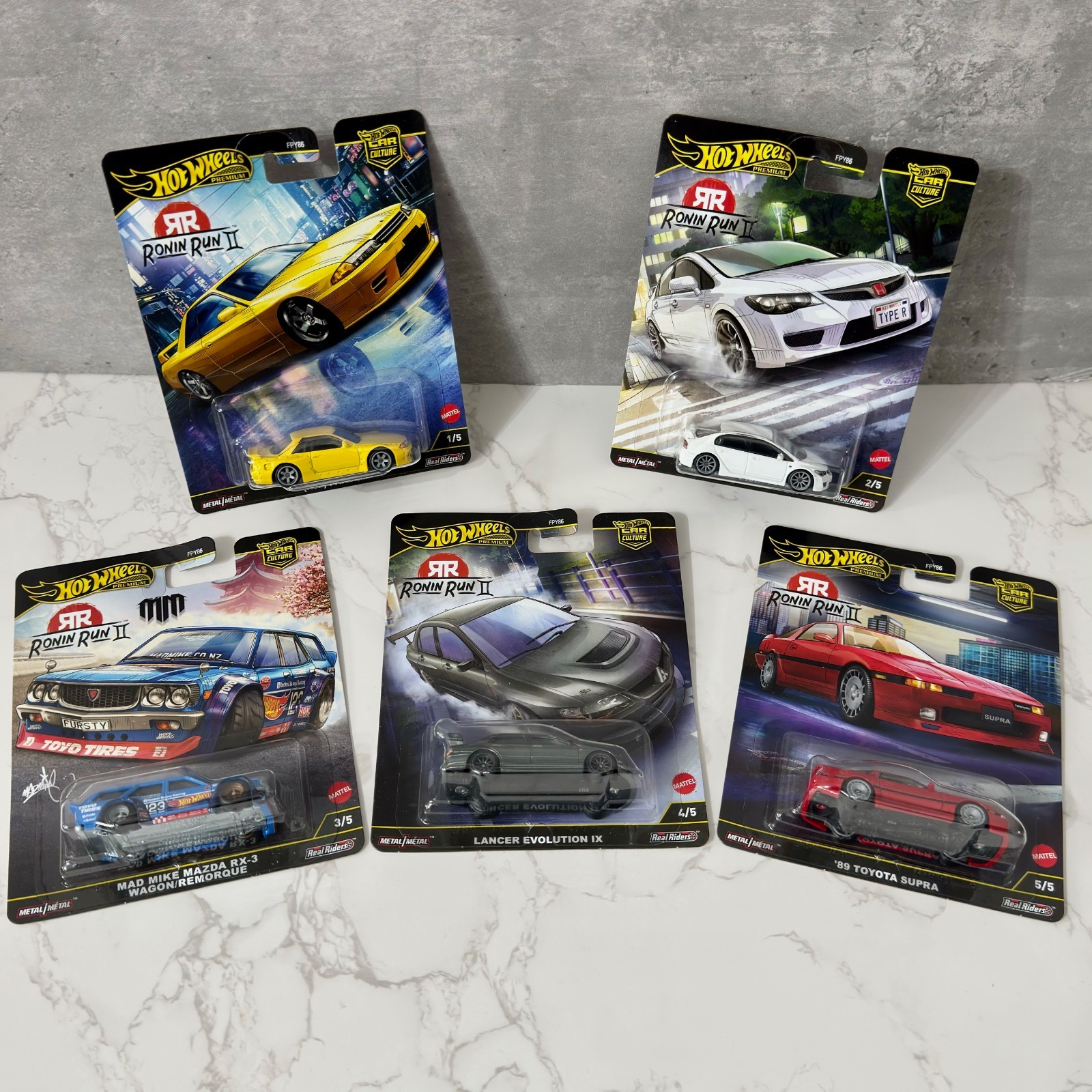 Hot Wheels Ronin Run 2 II Premium – Civic, Lancer, Mazda, Skyline & Supra