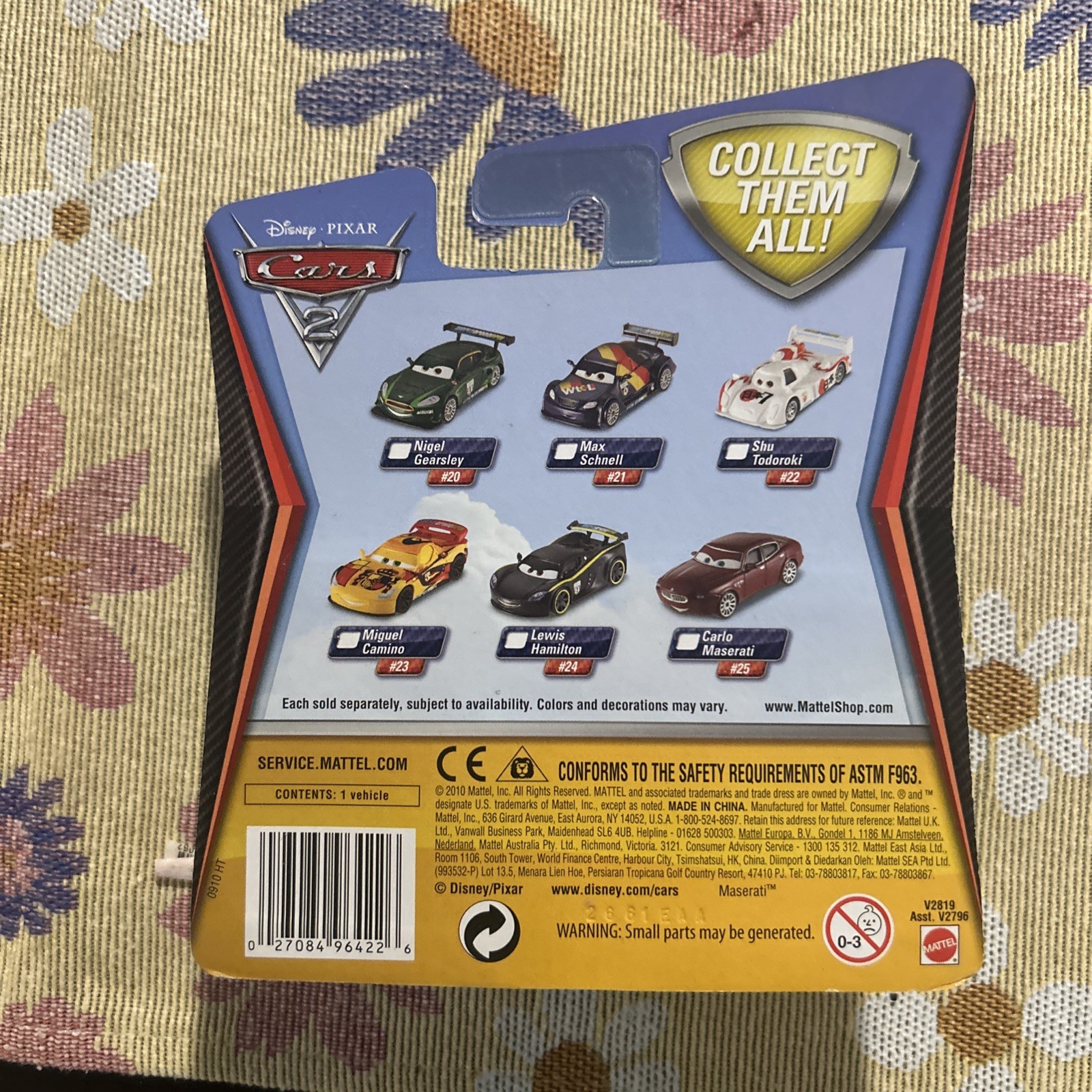 2010 Disney Pixar Cars 2 Lewis Hamilton #24 Diecast 1:55