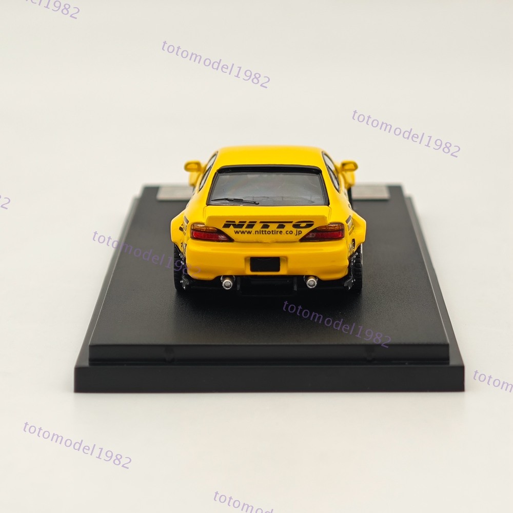 SW 1/64 Nissan Silvia S15 Pandem Rocket Bunny Yellow Diecast Model Car Limited