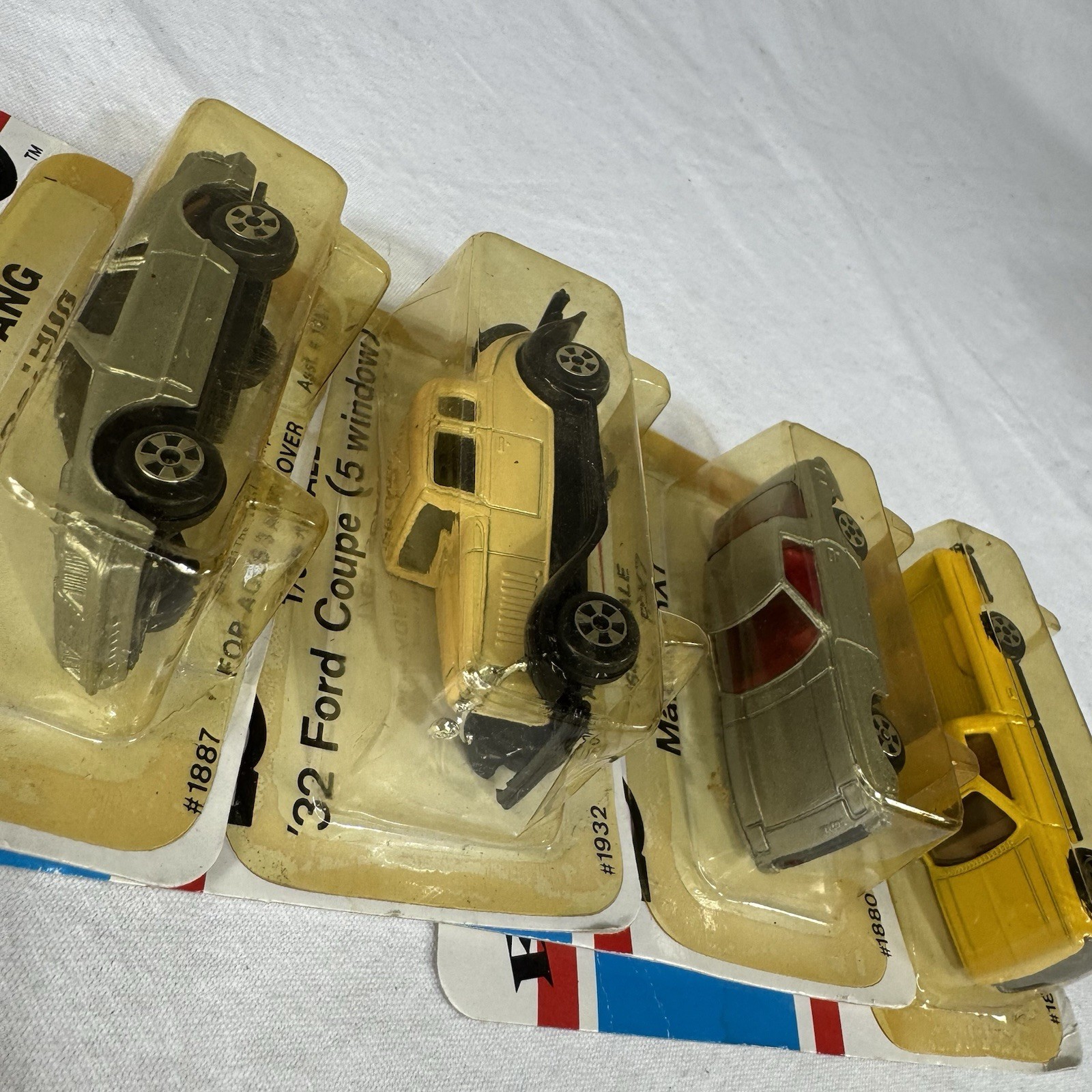 4 VTG 80’s NOS ERTL Replica Series Die Cast Metal 1/64 Mustang Chevy Ford Mazda