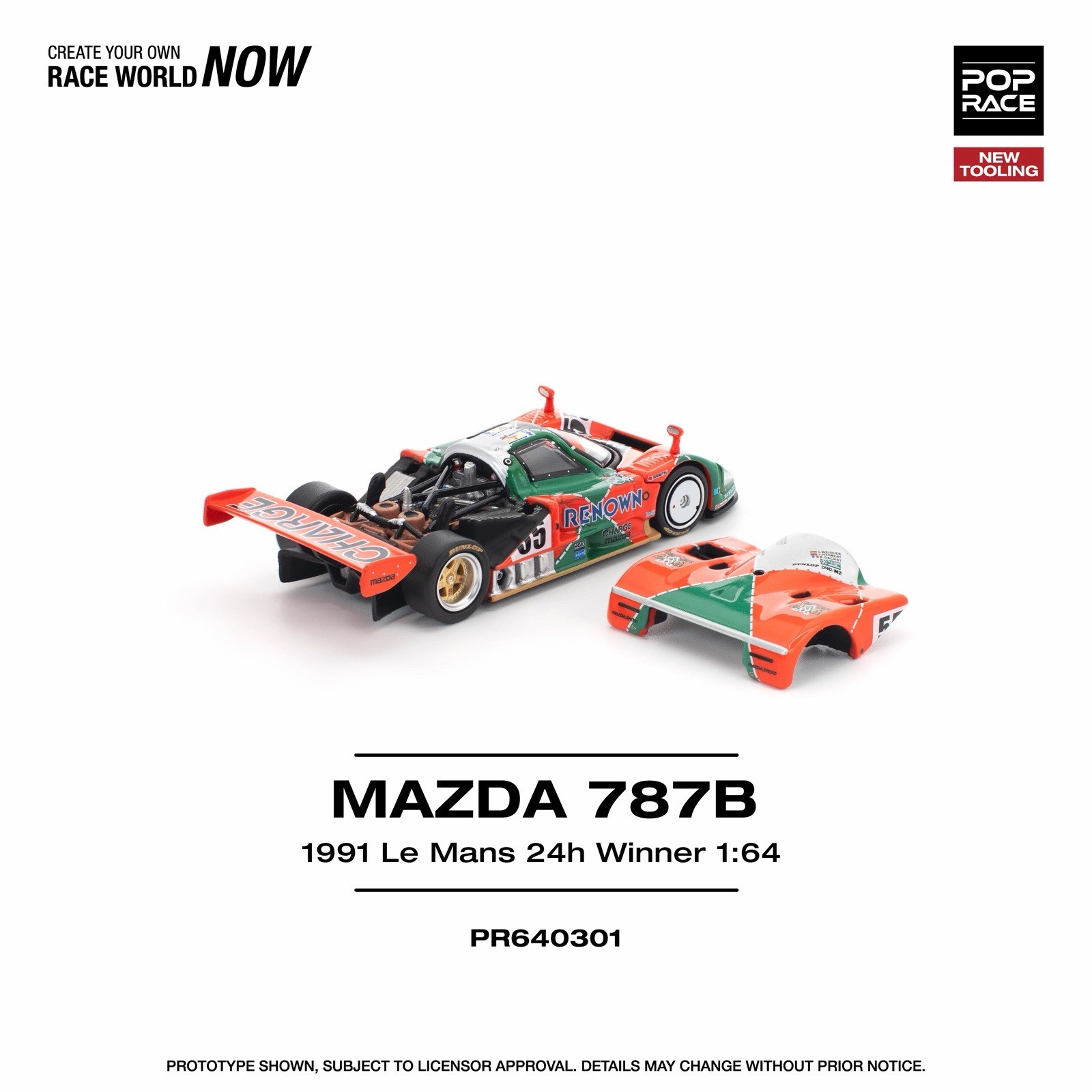 Pop Race Mazda 787B Le Mans 1991 24H Winner 1/64 #301