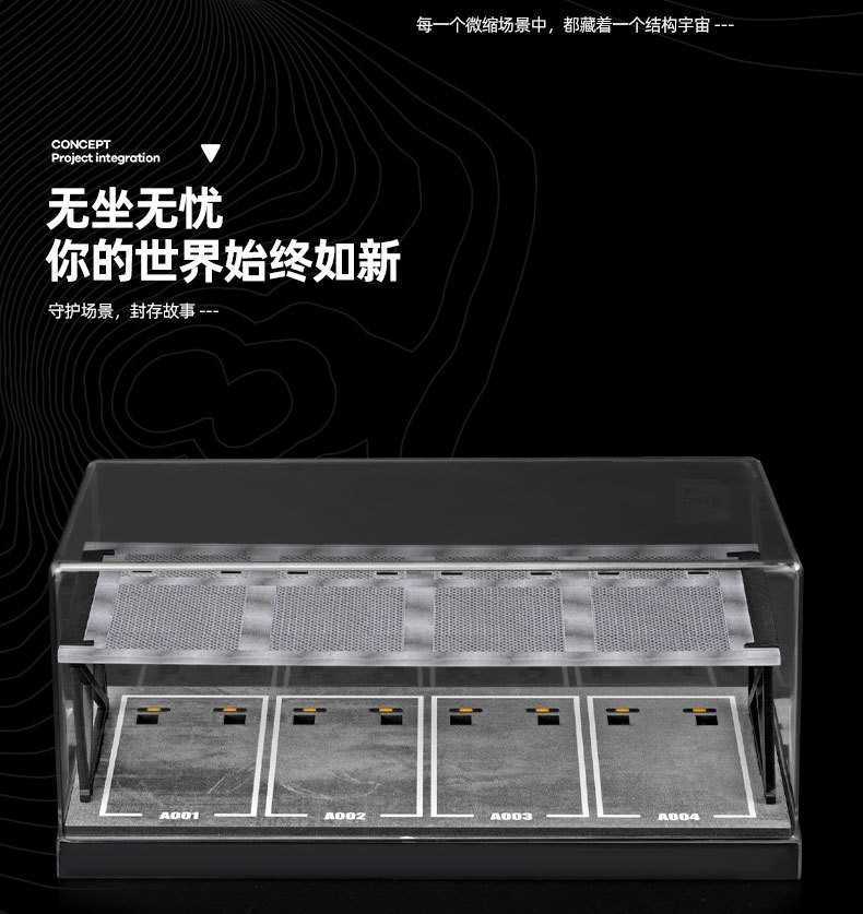 1:64 Scale Diorama Two-Tier Garage Display Case 8 Parking Spots Diecast
