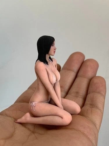 USA Miniature Figure Scene Props 1/18 Kneeling Anime Beauty Diorama Sculpt Model